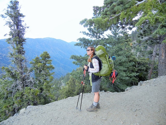 trekking poles on PCT