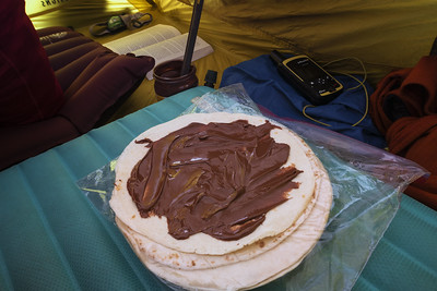 backpacking tortilla with nutella