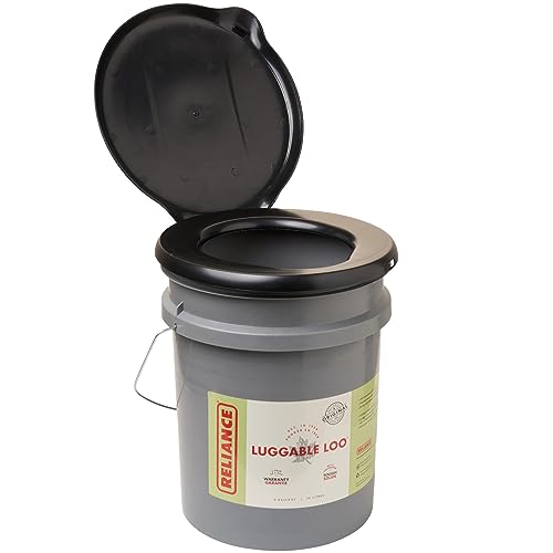 Reliance Products Luggable Loo Portable 5 Gallon Toilet Gray, 13.5 inch x 13.0 inch x 15.3 inch