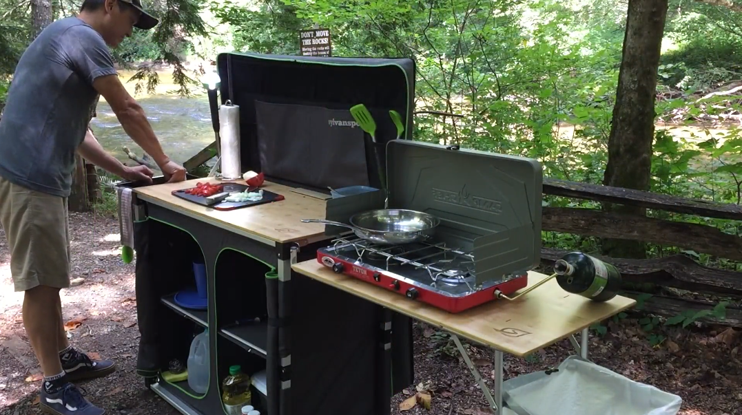 SylvenSport camp kitchen station with a sink