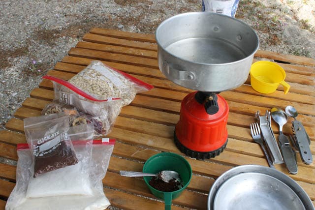 camping cooking setup