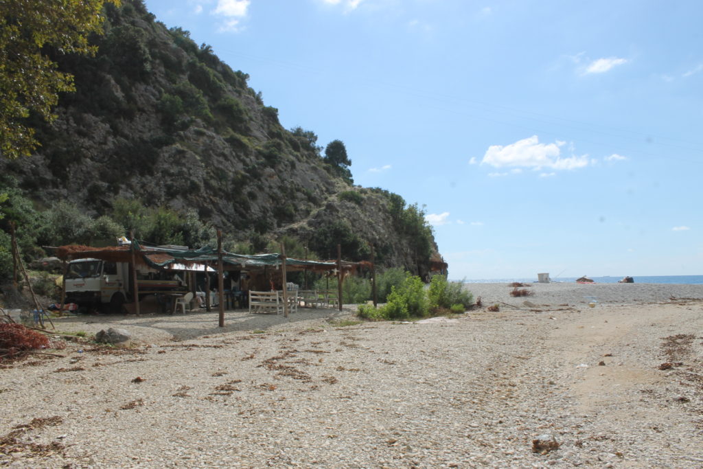 In this pic, you can kind of see where the heavy rains wash out of the canyon. Don't be in their way!