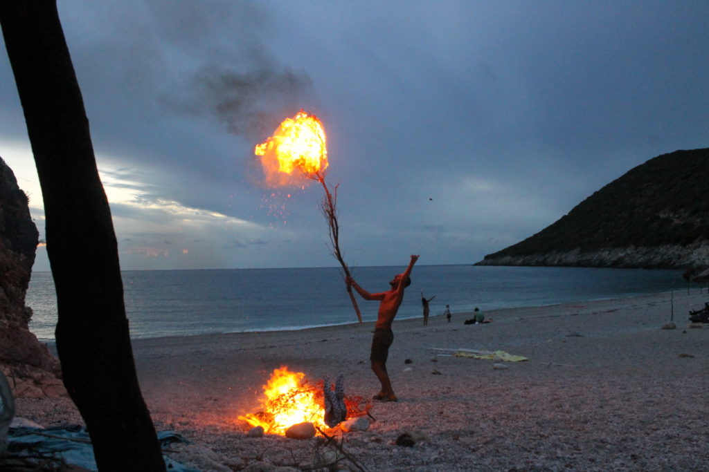 Beach fire and a crazy Albanian guy