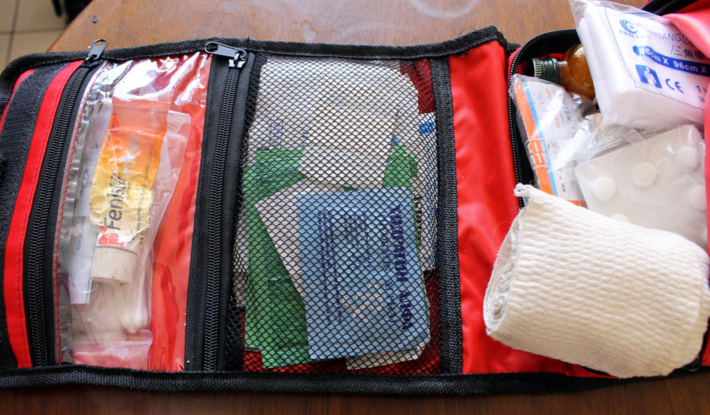 How the first aid kit looks when packed