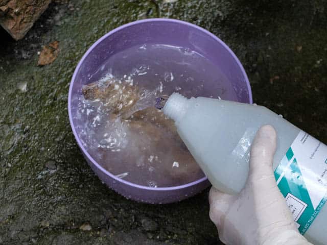 cleaning animal bones - adding hydrogen