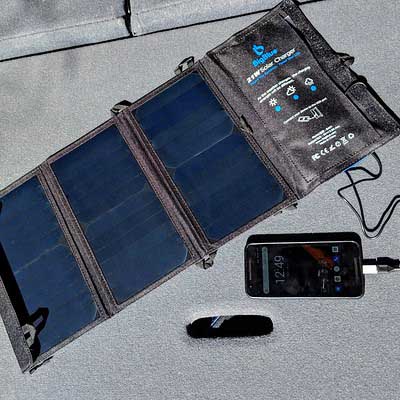 BigBlue solar charger for backpacking