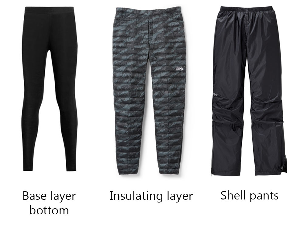 bottom layers for cold weather hiking and camping