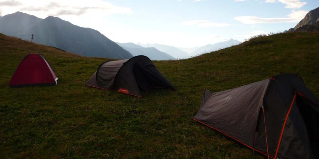 camping on uneven ground