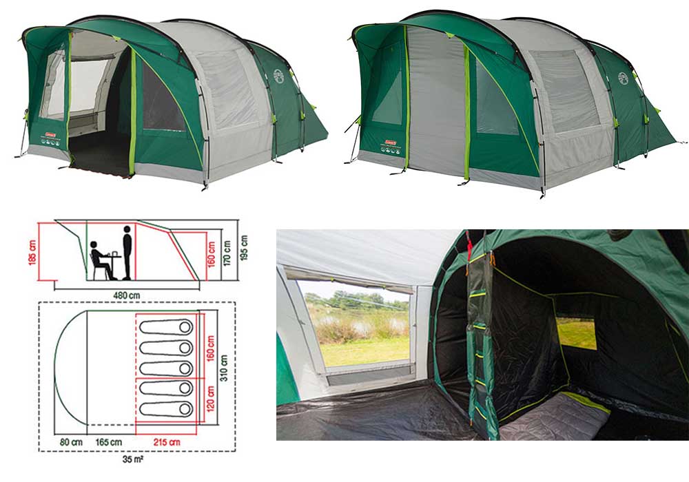 coleman rocky mountain 5 plus large 3 room tent