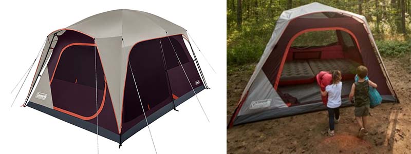 coleman skylodge family camping cabin tent