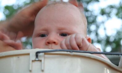 how to give a baby a bath camping