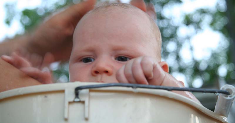 how to give a baby a bath camping