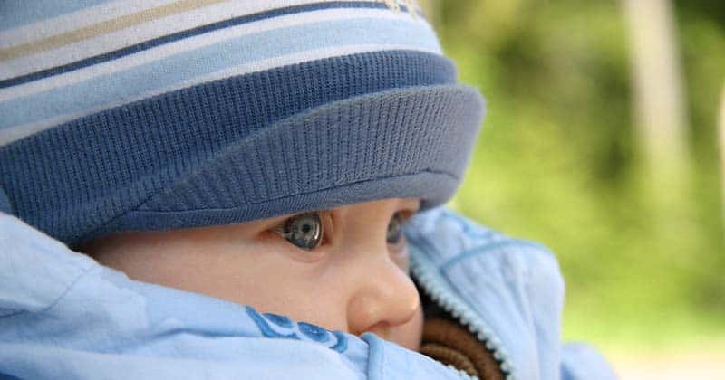 hiking with a baby in the cold