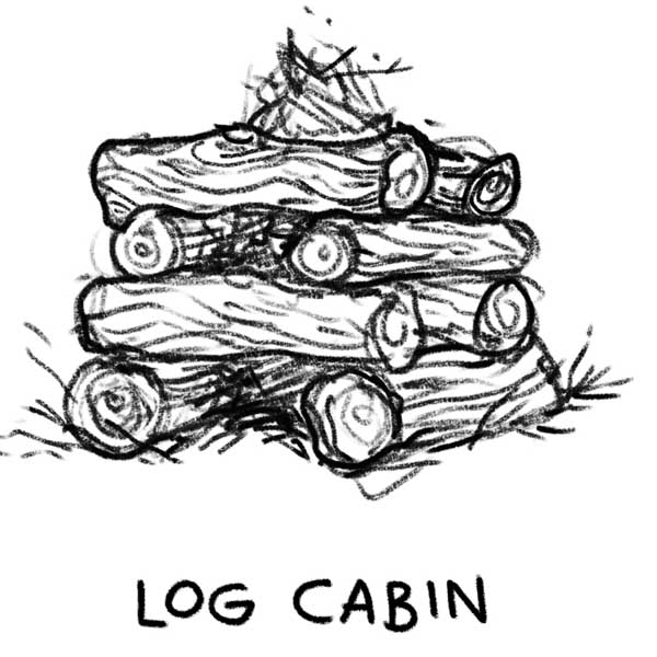 log cabin fire lay