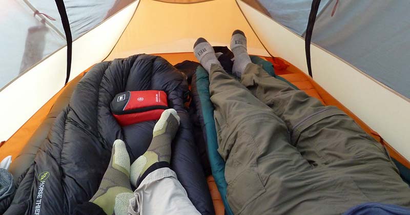 pad sliding in tent