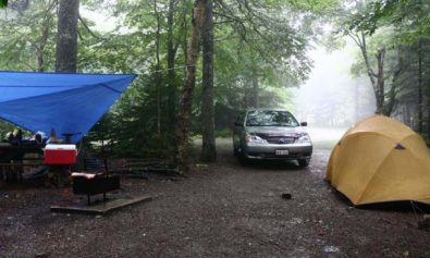 pitch tent in the rain without it getting wet