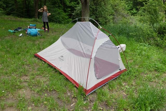 pitching the CloudUp 2 tent