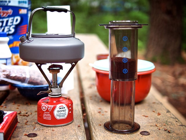 This is the AeroPress camping French press for making espresso - Buy Here