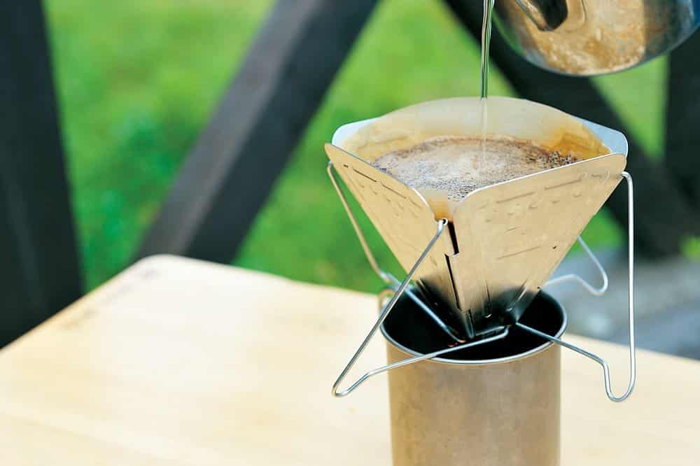 A collapsible coffee drip by Snow Peak - Buy Here