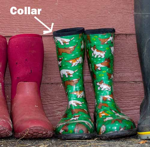 rain boot collar prevent chafing