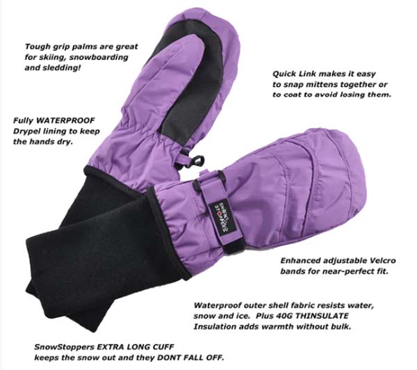 Snnowstoppers long cuff toddler mittens