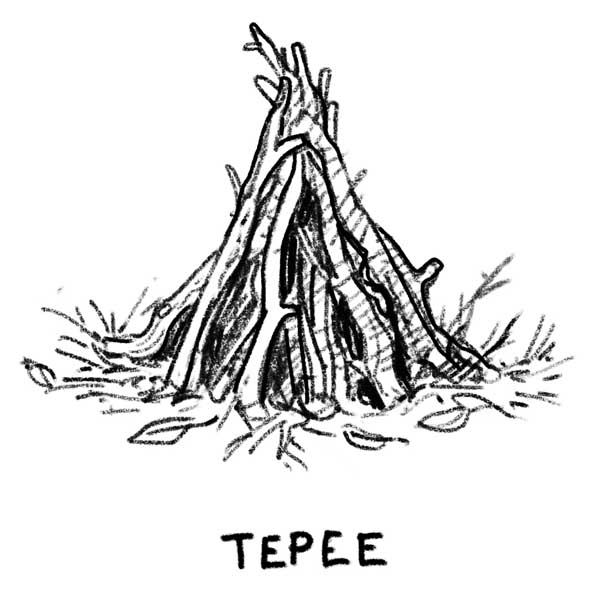 teepee fire lay