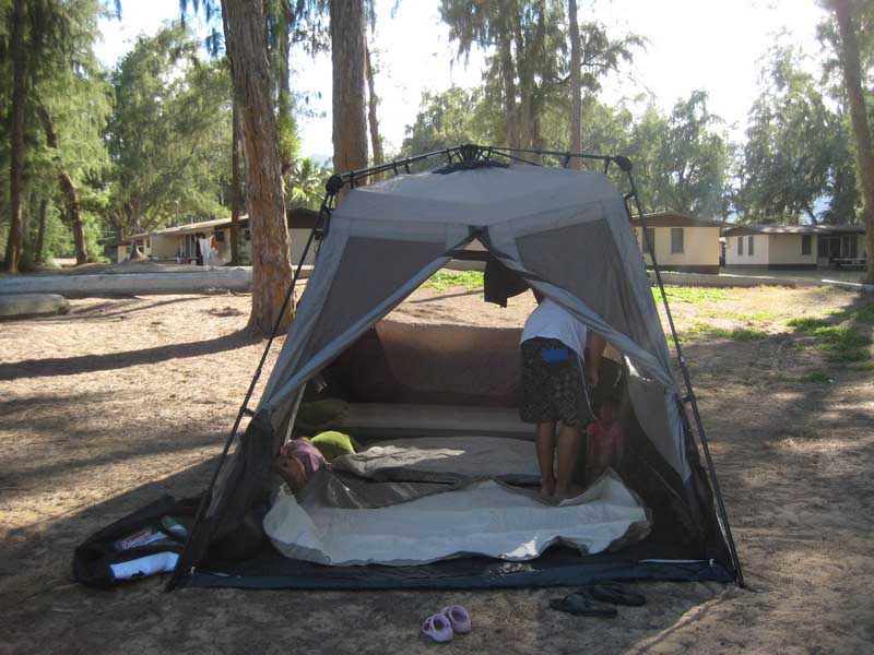 tight fit with air mattresses in family tent