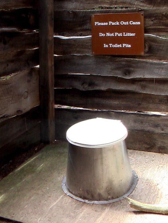 pit toilet in national park